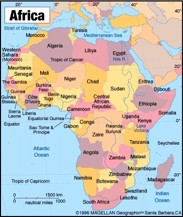 map of africa with countries and. Africa political map This map