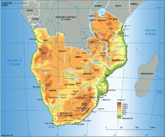 Map Of Zimbabwe Africa. Southern Africa political and